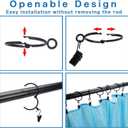 Openable Curtain Rings with Eyelets, 1.25inch Heavy Duty Rustproof Metal Drapery Rings,Shower Curtain Rings 24pcs Black Zocang