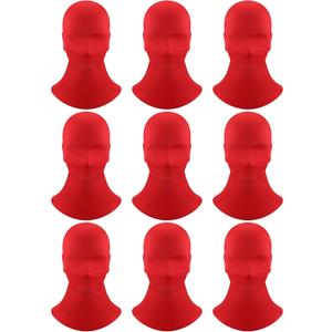 Eurzom 9 Pieces Full Face Masks Skin Faceless Hood Masks for Halloween Party Masquerade Cosplay Unisex Costume (Red)