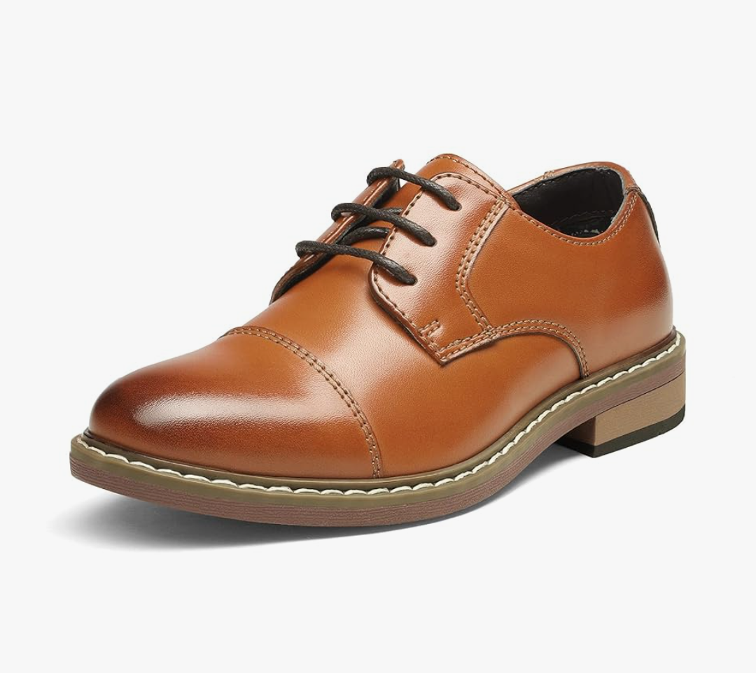 Bruno Marc Boy’s Dress Oxford Formal Shoes Brown 6 Big Kid