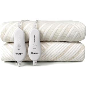 Electric Heated Mattress Pad Queen Size Dual Control Bed Warmer, Deep Pocket, 10-Hour Auto Off, Machine Washable, 3D Air Layer Fabric, 60"x80", Gold