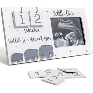 Sonogram Picture Frame, Ultrasound Photo Frame with Baby Countdown Weeks, Expecting Parents to be Pregnancy Gift Congratulations Pregnancy Must Have Grandparent Baby Announcement First Time Mom to Be