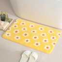 Loismood Floral Bath Mat Super Absorbent Bath Rug Non Slip Machine Washable Cute Fluffy Bathroom Mat for Sink, Bedroom and Living Room (Little Flowers, 23"x16")
