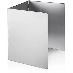 3 Sided Oil Splatter Guard, Upgrade Stainless Steel Anti Splatter Shield for Stove Top Cooktop, Foldable Grease Splatter Screen Oil Barrier, 15.7" x 11.8" (H)