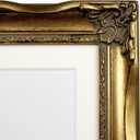 Vintage Gold Ornate Baroque Carved Wood Picture Frame with Mat (Gold, 8x10 matted to 6x8)