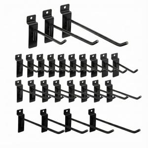 Ferraycle 24 Pack Slatwall Hooks Heavy Duty Garage Wall Hooks Set, 4/6/8 Inch Metal Tool Hangers for Slat Wall Panels, Garage, Shed & Workshop Storage Organization(Black)