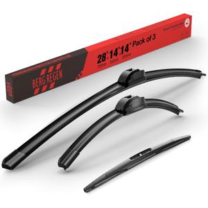 BERG REGEN 28"+14" Windshield Wiper Blades with 14" Rear Automotive Replacement Set for Honda Fit 2020 2019 2018 2017 2016 2015 2014 2013 2012 2011 2010 2009  Genuine OEM Quality (Set of 3)