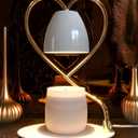 Heart-Shaped Candle Warmer Lamp with Timer & Dimmer for Scented Jar Candles, Ideal Home Dcor Gift for Women, Includes 2 Bulbs