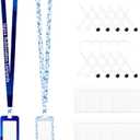 10 Pack Sublimation Blank Lanyards with Sliding Vertical ID Badge Holders Adjustable Retractable Neck Straps with Detachable Buckles & Plastic Card Case for DIY Heat Transfer Projects