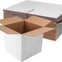 Hoikwo 8x8x8 Shipping Boxes Set of 25, White Corrugated Cardboard Box for Small Business for Packaging Mailing