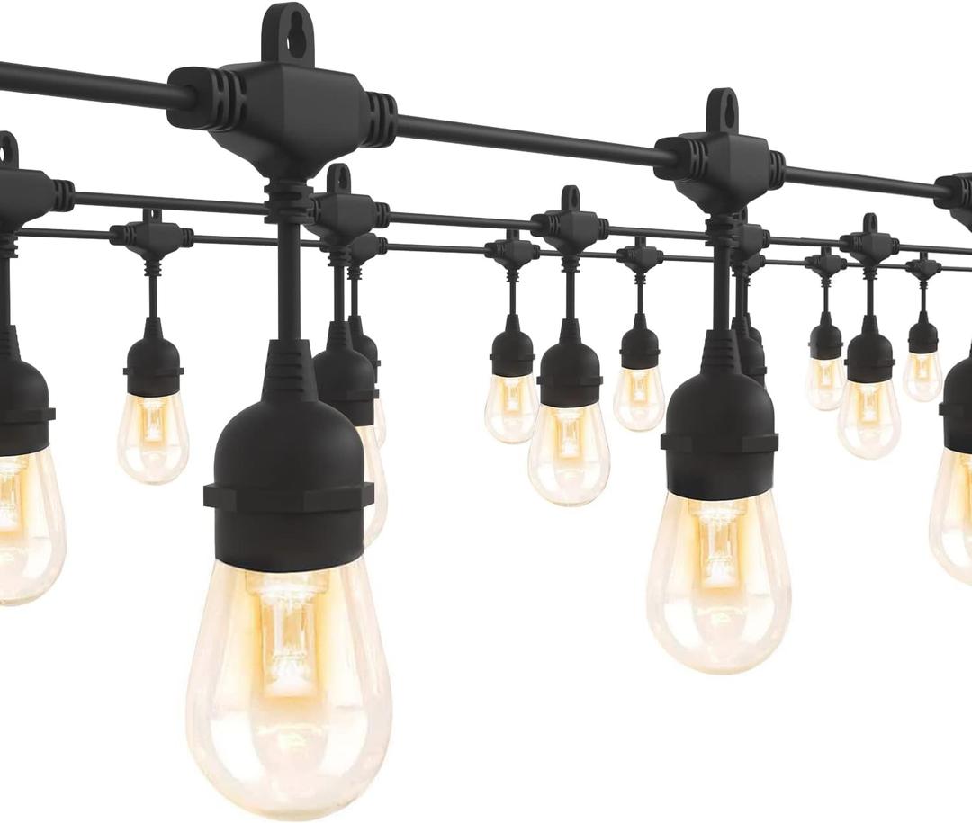 GANA 12V Low Voltage & Safe LED Outdoor String Lights,96FT 30 Shatterproof Bulbs, 2200K Warm White Pergola Lights for Your House's, Garden, Fence, Porch,Balcony,and Bistro