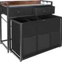 Rolling Laundry Sorter with wheels, Laundry Hamper 3 Section with shelf - 3 10.5 Gal (120L) Capacity, Laundry Basket with Drawers for Clothes-1 Storage Shelf, Laundry Organizer for Laundry Room, Large