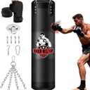 YORWHIN Punching Bag for Adults, 4FT PU Heavy Boxing Bags with Chain Ceiling Hook, Hanging Boxing Bag for Kickboxing Muay Thai Karate Judo Taekwondo Home Gym Training, Unfilled