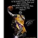 Basketball Player Sports Home Decor Basketball Superstar No. 24 Quote Poster Inspirational Canvas Wall Art Motivational Artwork For Home,Office,Gym Wall Decor Framed Ready to Hang