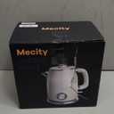 Mecity Retro Electric Kettle 1.7L, Stainless Steel Interior, Food-Grade Silicone Water Contact, Double Wall Cool Touch, 1500W Fast Boil, Thermometer (F/C), Wide Opening, Cream