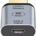 NFHK USB-C Type-C Input Female Source to HDMI Male Displays Sink HDTV Adapter 4K 60hz 1080p for Tablet Phone Laptop