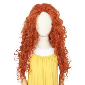 Yan Dream Princess Wig Long Curly Copper Red Halloween Costume Wig