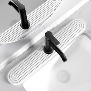 Kitchen Faucet Mat - Diatomite Splash Guard for Sink, Quick-Drying Water Absorbing Stone Tray [Light Grey, 23.6" x 3.9"]