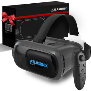 VR Headset for Kids - Virtual Reality Headset, VR Headset for Phone - with Controller | Virtual Reality Game System for iPhone and Android | 3D Virtual Reality Goggles with Remote Control (Blue)