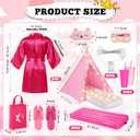 Chunm 6 Set Girls Sleepover Tent,Throw Blanket Pillow,6 Pink