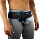 Hernia Belts for Men Inguinal, Hernia Support for Women and Men, Hernia Truss for Left or Right Side, Groin Belt, Adjustable Waist Strap with Removable Compression Pads (Large, Black)
