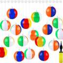Aodaer 36 Pieces Mini Beach Balls Bulk 4.7 Inch Inflatable Beach Ball Decorations Small Rainbow Beach Balls with Hanging Rope Hooks Inflator for Beach Pool Toys Hawaiian Summer Birthday Party Decor