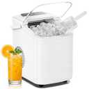 NEWBULIG Ice Maker, Countertop Ice Machine with Handle, 9 Bullet Cubes in 6~8 Mins, 26lbs Daily, Self-Cleaning with Basket and Scoop for Home/Kitchen/Camping/RV