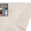 Homaxy Faux Leather Heat Resistant Placemats for Dining Table Set of 8, Waterproof Wipeable Washable PU Table Mats, Easy to Clean Anti-Slip Place Mats, 11.8" x 17", Beige