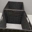 Set of 2 Hand-Woven Paper Rope Wicker Baskets, Storage Basket, Foldable Cube Storage Bins, Black Storage Cubes, Square Baskets for Organizing Shelves Decor, 12x12x12in