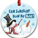 10 x Funny Snowman Christmas Ornament 2025 - Hilarious Holiday Tree Decoration, Gift for Friends, Funny Office Xmas Decor, White Elephant Gift Idea for Men & Women