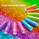 EBL AA Rechargeable Battery 10 Pack 2500mAh Ni-MH Double A Pre-Charged Rechargeable Batteries (10 Pack, 5 Colors in a Box)