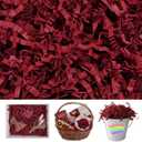 Tisspoms Deep Red Crinkle Cut Paper Shred Filler, 2 LB Basket Filler Shredded Paper, Confetti Stuffing for Basket Filling, Halloween, Valentine's Day, Birthdays, Gift Wrapping, Stuffer Party Supplies