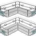 Nieifi Corner Shower Shelves Stainless Steel, Adhesive Shower Caddy Basket Rack with Hooks, Rust Proof for Bathroom Shelf Shampoo Holder (Silver, 2 Pack)