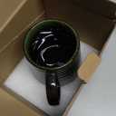 Ceramic Coffee Mugs, 16oz, Large Capacity, Wide Bottom, Transmutation Glaze Craft, Handmade Pottery Mug, Tea Cups with Handle for Office/Home, Dishwasher and Microwave Safe (Dark Green)