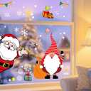Christmas & Halloween Static Window Clings Set (20x30cm & 35x28cm),8-10 Designs/Pack, Removable Decals for Glass (Christmas Festive Carnival, Polyvinyl Chloride, Large)
