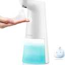 LAOPAO Automatic Hands Free Foaming Soap Dispenser, 240ml Countertop Touchless Soap Pump for Bathroom Kitchen Xmas Gift (White)