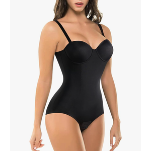 BRABIC Bodysuit Shapewear for Women Tummy Control Dress Backless Bodysuit Tops Body Shaper with Built-in Bra, Large