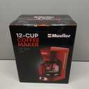 MUELLER HOME 12-Cup Red Coffee Maker - Perfect for Home or Office, Borosilicate Carafe, Auto-Off, Reusable Filter, Anti-Drip, Keep-Warm Function, Clear Water Level Window, Red Kitchen Accessories