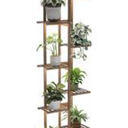 Solatmos Bamboo Plant Stand With Grow Lights Indoor Plants Outdoor Corner Plant Shelf Flower Stands for Living Room Patio Garden Corner Balcony (Brown, 8 Tier)
