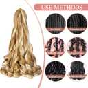 Luoyudu Curly Braiding Hair,#P27/613 Spanish 8Packs Bouncy Crochet Hair 24Inch Synthetic French Curl Braiding Hair Extensions(24 Inch,Pack of 8,P27/613)