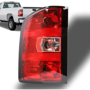Nakuuly Tail Light Assembly Compatible With 2007-2013 Chevy Silverado 1500 2500HD 3500HD GMC Sierra 2500 HD 3500 HD Left Driver Side Taillight Rear Brake Lamps with Bulb and Harness (Left Driver Side)
