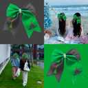 2Pcs Green & Pink Hair Bows  Witch Hair Accessories, Witch Merch Gifts for Women, Inspired Clips for Musical Fans & Costume Parties (Green)