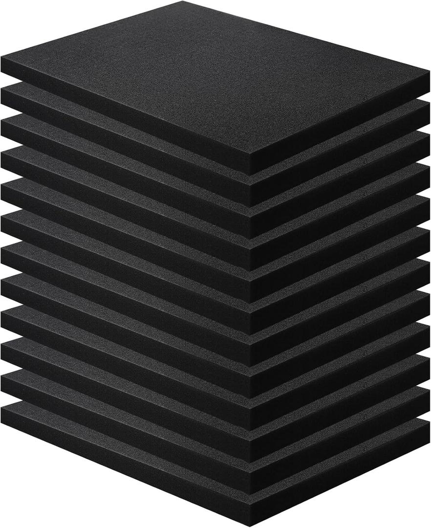 12 Pcs Polyurethane Foam Sheets 16 x 12 x 1 Inch Tool Box Polyurethane Pads Cuttable Foam Inserts for Cases Packing Pads for Toolbox Camera Storage and Crafts
