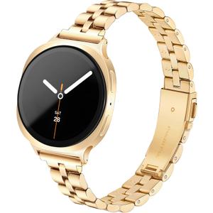 Melyis Slim Metal Band Fits for Samsung Galaxy Watch 7 6 5 4 FE 40mm 44mm/Galaxy Watch 8 6 4 Classic, 20mm Stainless Steel Galaxy 8 Watch bands for Women, Thin Band for Samsung Watch Bands-Gold