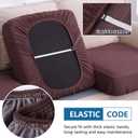 hyha Waterproof Couch Cushion Covers for Pets, Non Slip Sofa Cover for Dogs Washable, Soft Thick Stretch Jacquard Fabric, Sofa Slipcovers with Elastic Bottom (1 Piece for Backrest M, Chocolate)