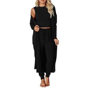 KIRUNDO 3 Piece Lounge Sets for Women Airplane Travel Outfits 2025 Fall Cardigan Sleeveless Top Pants Sets Matching Clothing S