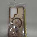 DOMAVER for Samsung Galaxy S26 Ultra Case, Magnetic Phone Case for Samsung S26 Ultra [Compatible with MagSafe] Slim Fit Flowers Floral Design Shockproof Protective Bumper Women Girls Cover- Brown