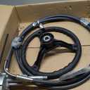 Boats Steering System, 15 Feet Cable Outboard Steering Kit with 3/4'' Standard Tapered Shaft & 13.5" Steering Wheel for Yachts, Fishing Boats and Other Watercraft