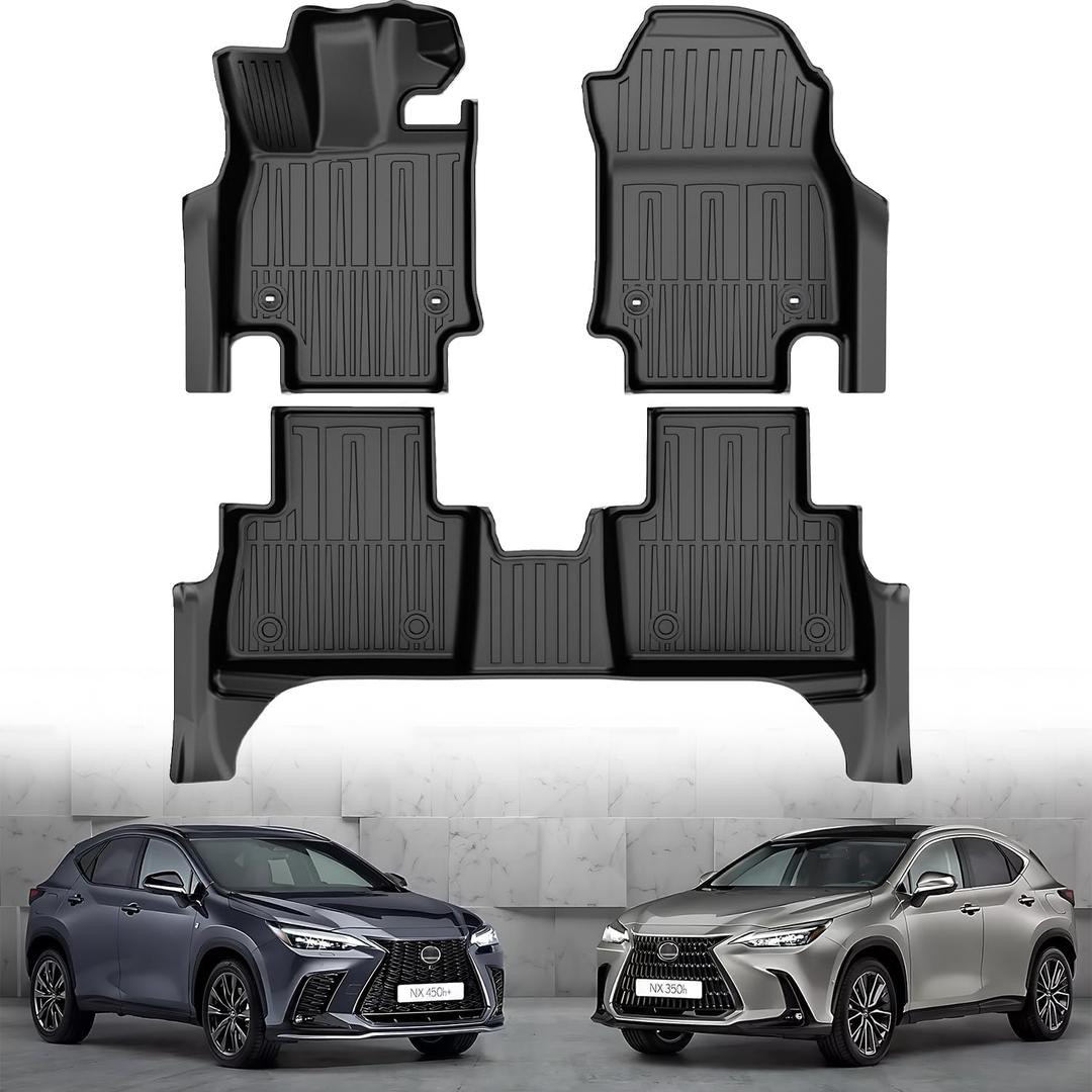 Original Floor Mats for 2022-2025 Lexus NX NX250/ NX350/ NX350h - Custom Fit All Weather TPE Heavy Duty Car Mats 1st and 2nd Row for NX Accessories