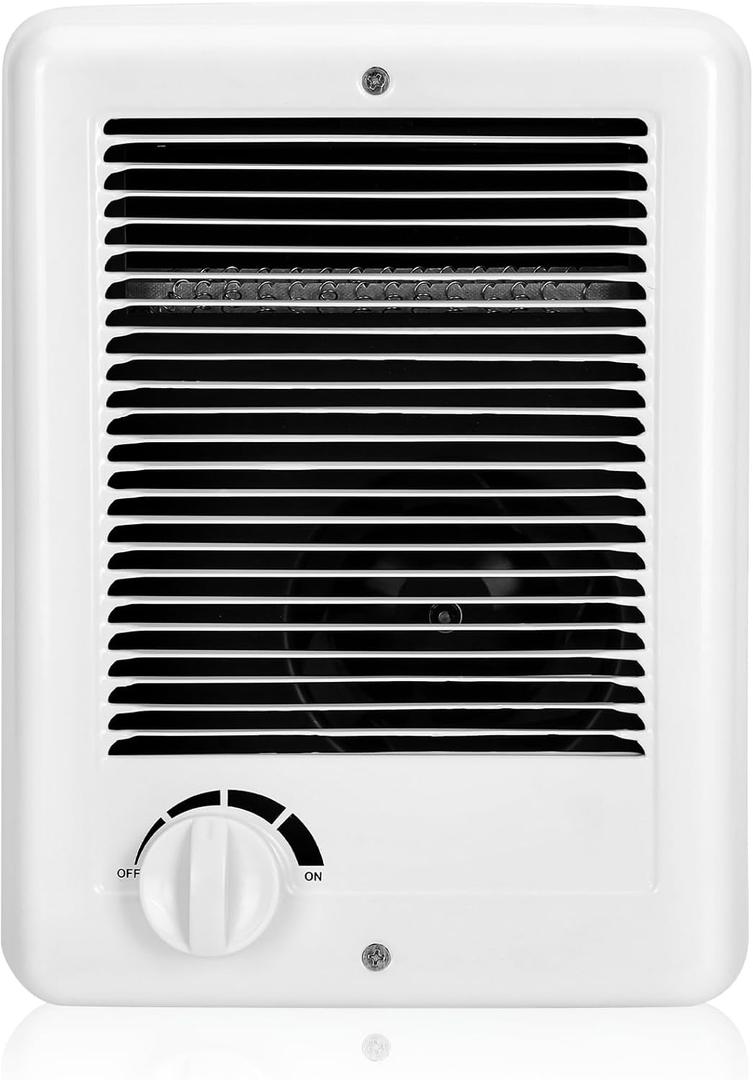 New Upgrade CSC151TW Electric Wall Heater - Fast & Efficient Heating with Built-in Thermostat, 1500W/120V, 5120 BTU, Complete Unit, White (120, Volts) (Black)