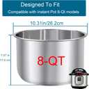 Replacement Pot for Instant Pot 8-Qt, 304 (18/8) Stainless Steel Inner Pot for Instant Pot 8-Quart, Upgrade Insert for Instantpot, Liner for Insta Pot 8 Qt with Thick Bottom, Non-Toxic (No Teflon)